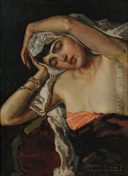 The Sleeping Model Oil Painting by Nikol Schattenstein