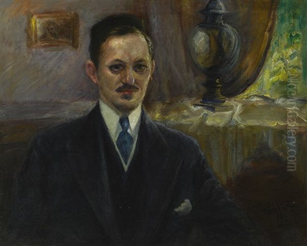 Portrait Of A Member Of Manischewitz Family, Potentially Jake Manischewitz Oil Painting by Boris Schatz