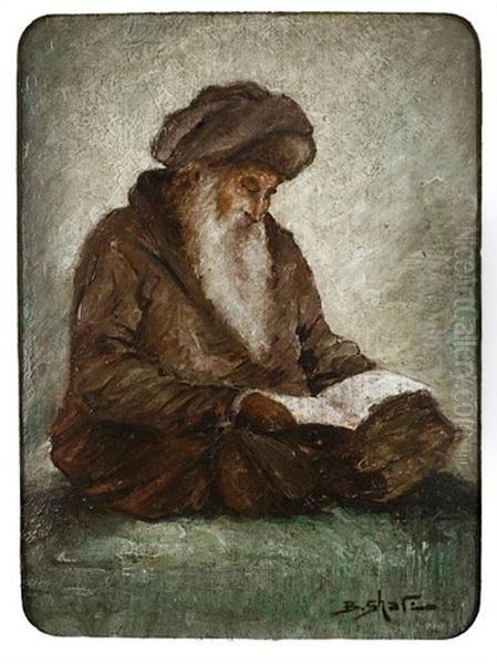 A Jew Reading Oil Painting by Boris Schatz