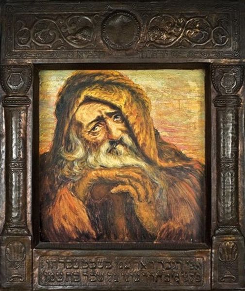 Jeremiah (in Original Embossed Bezalel Copper Frame) by Boris Schatz