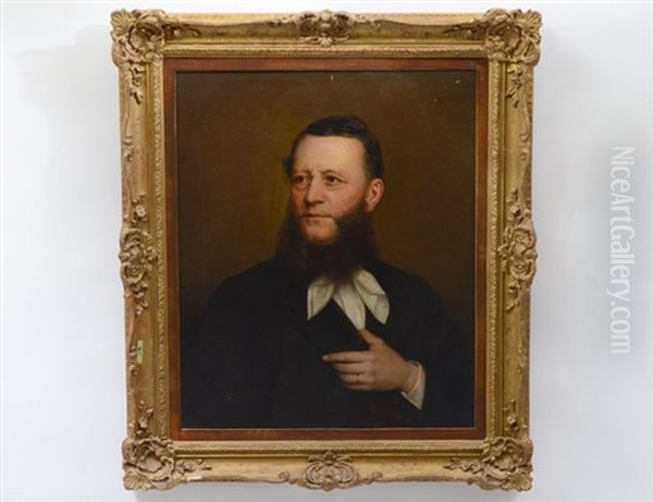 Portrait Of A Bearded Man Oil Painting by Ferdinand Schauss