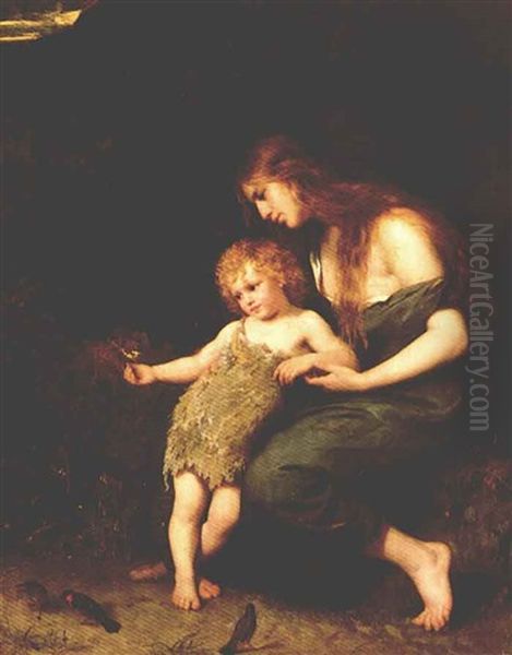 The Young Saint John The Baptist Oil Painting by Ferdinand Schauss