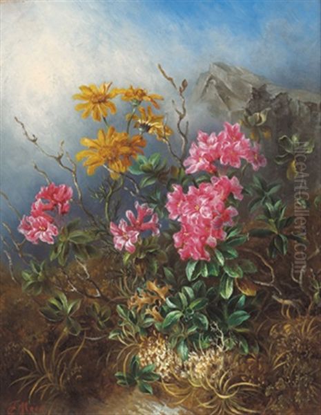 Alpenblumen Oil Painting by Friedrich (Moos) Schauta