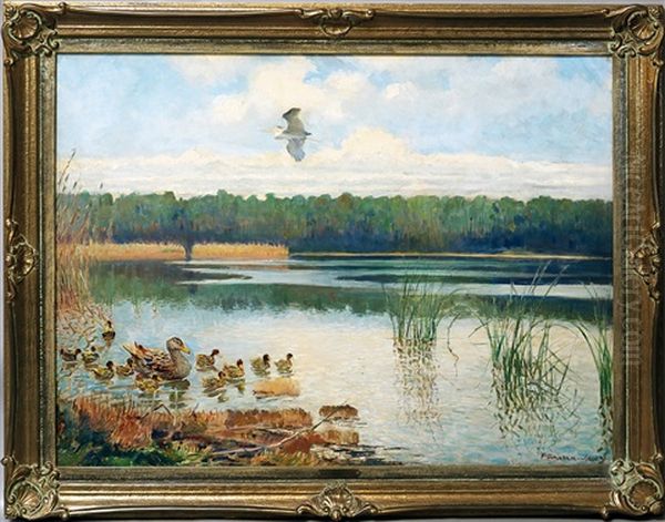 Am Grunewaldsee Oil Painting by Ferdinand Schebeck