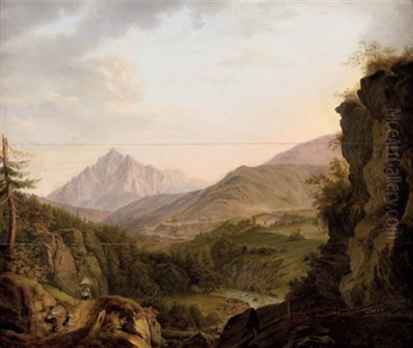 Rast Bei Innsbruck Oil Painting by Johann George Schedler