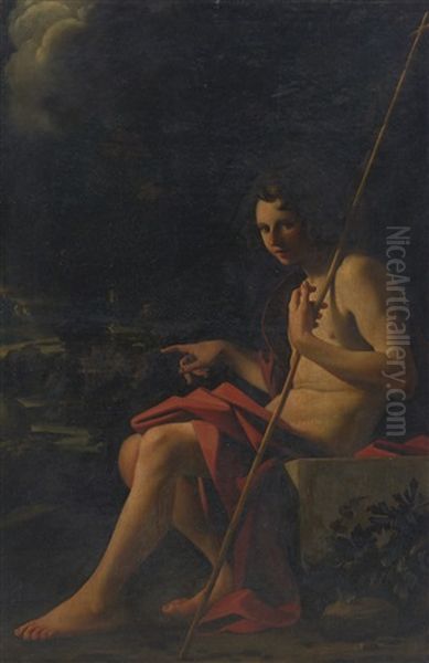 Saint John The Baptist In A Landscape Oil Painting by Bartolomeo Schedoni