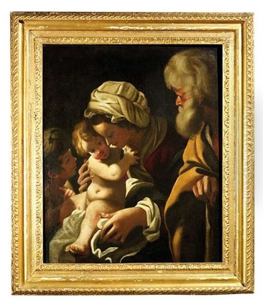 Die Heilige Familie Mit Dem Johannesknaben Oil Painting by Bartolomeo Schedoni