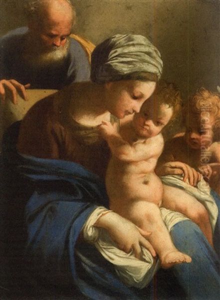 Sainte Famille Et Saint Jean-baptiste Oil Painting by Bartolomeo Schedoni