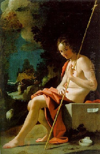 Saint John The Baptist In The Desert Oil Painting by Bartolomeo Schedoni