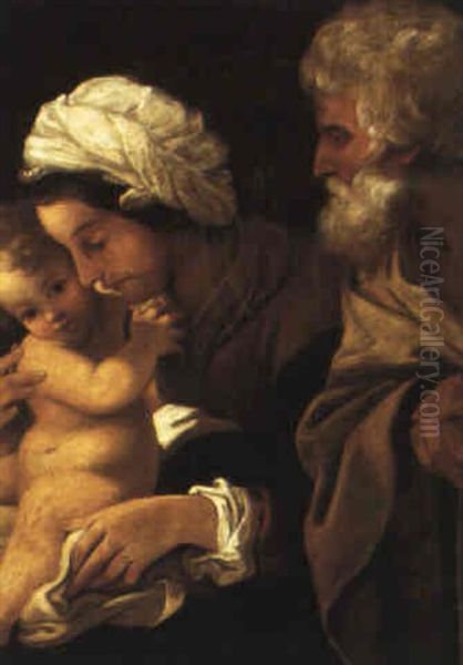 The Holy Family With The Infant St. John Oil Painting by Bartolomeo Schedoni