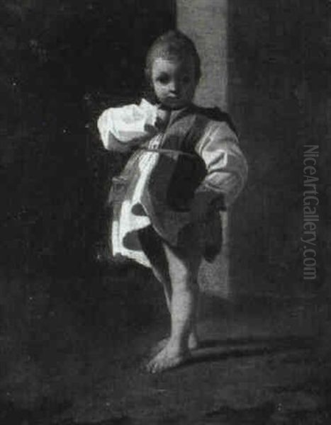 A Study Of The Boy From `l'elemosina' Oil Painting by Bartolomeo Schedoni