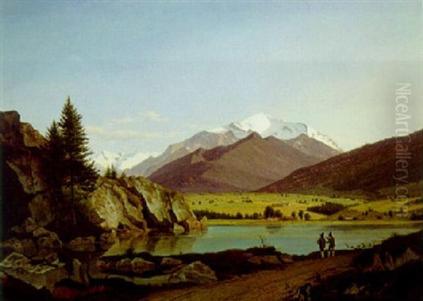 Am Schliersee Oil Painting by Johann Daniel Scheel