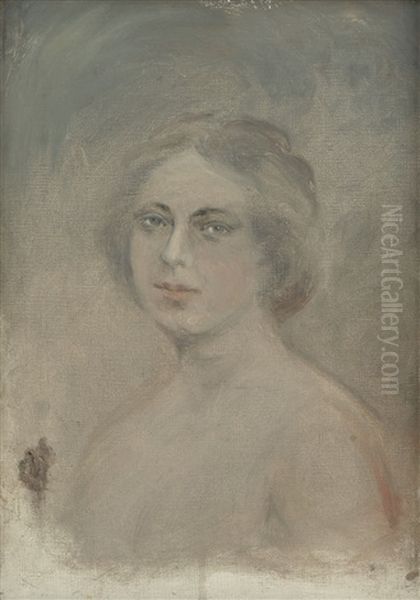 Portrett Av Sigrid Undset Oil Painting by Signe Scheel