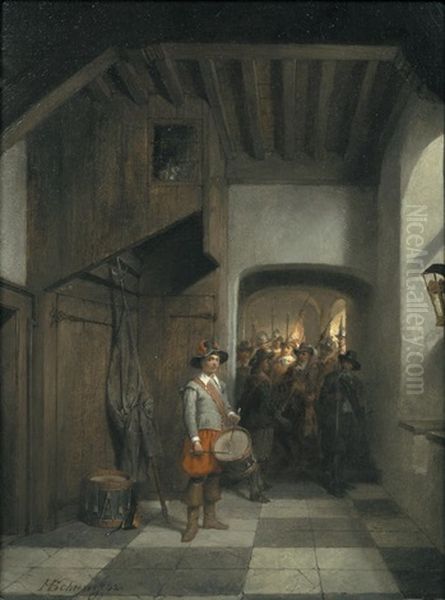 The Drummer Boy Oil Painting by Hendricus Johannes Scheeres