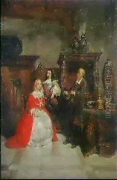 Dame Beim Schmuckkauf Oil Painting by Hendricus Johannes Scheeres