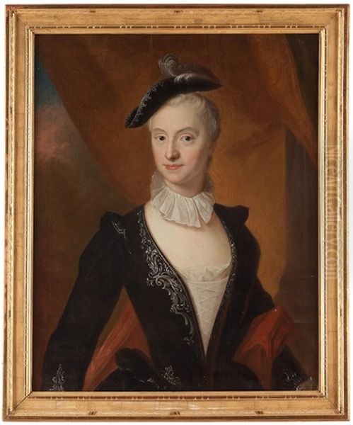 Jakobina Sofia Psilanderhielm (1733-1768), Married Wadenstierna Oil Painting by Johann Henrik Scheffel