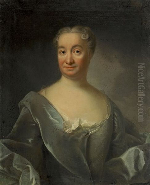 Portratt Av Friherrinnan Hedvig Charlotta Fleetwood - Midjebild Oil Painting by Johann Henrik Scheffel