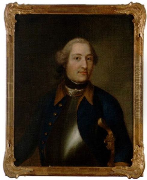 (georg Wilhelm?) Von Scheven Oil Painting by Johann Henrik Scheffel