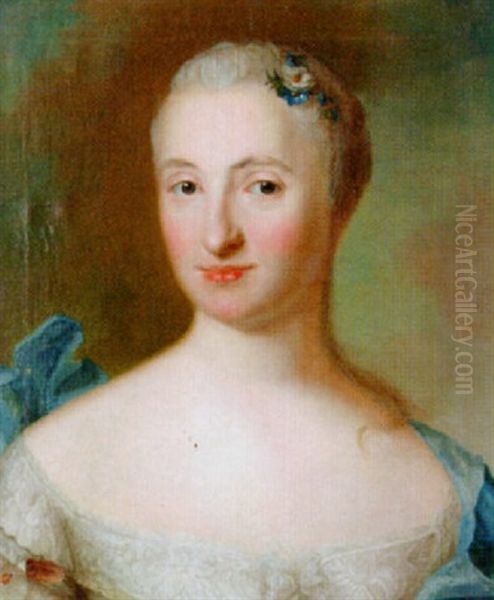 Ulrica Eleonora Gerner Oil Painting by Johann Henrik Scheffel