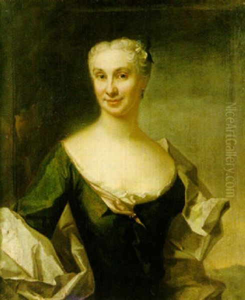 Portratt Forestallande Ingrid Brita Kolthoff Oil Painting by Johann Henrik Scheffel