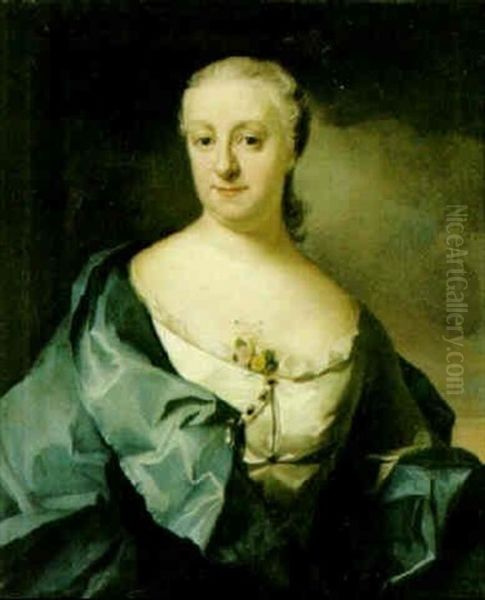 Portratt Av Agneta Maria Cederbielke Oil Painting by Johann Henrik Scheffel