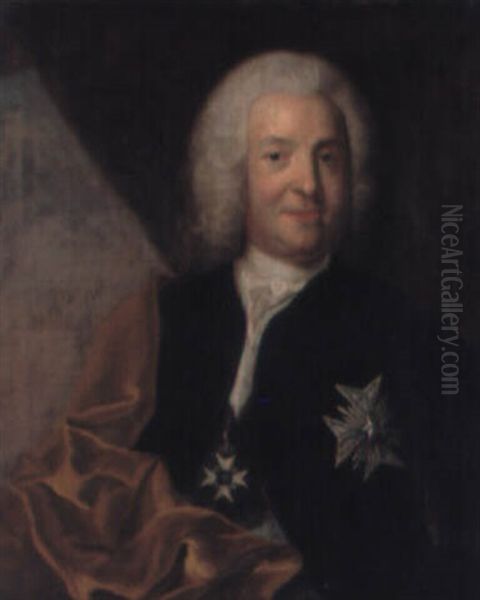 Portratt Av Johan Julius Vult Von Steijern Oil Painting by Johann Henrik Scheffel