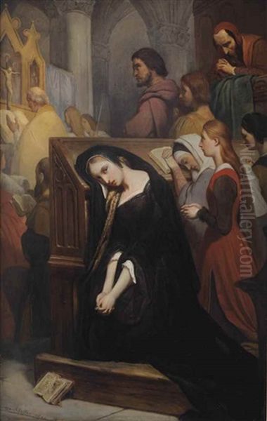 Marguerite In The Church Oil Painting by Ary Scheffer