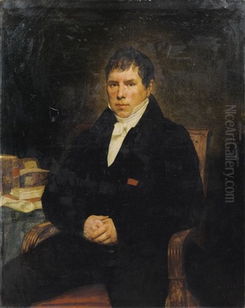 Portrait D'homme A Son Bureau Oil Painting by Ary Scheffer