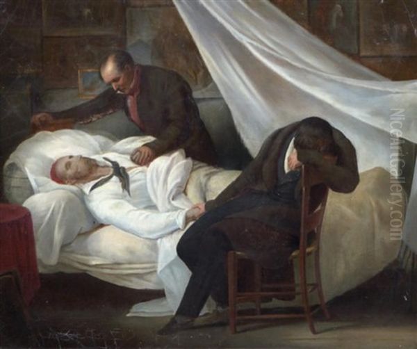 La Mort De Gericault Oil Painting by Ary Scheffer