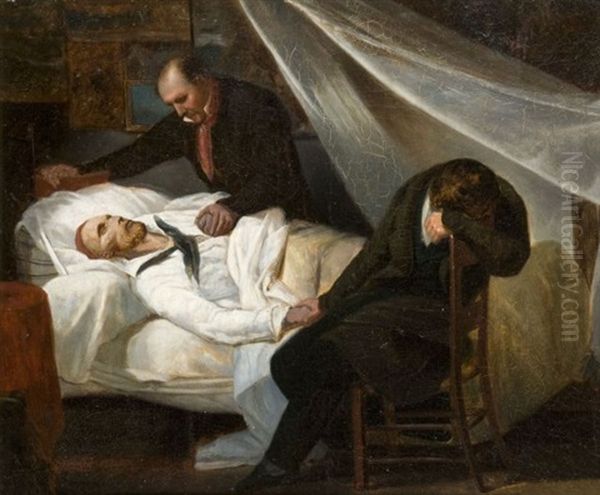 La Mort De Gericault Oil Painting by Ary Scheffer