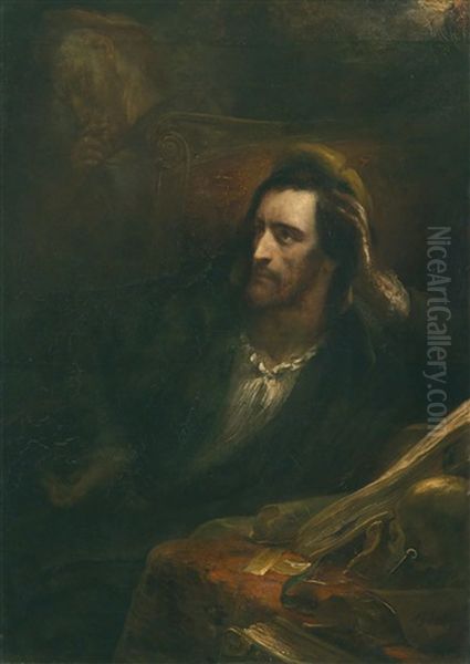 Faust In Seiner Studierstube Oil Painting by Ary Scheffer