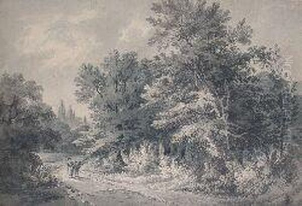 Langley Woods, Kent Oil Painting by James C. Bourne