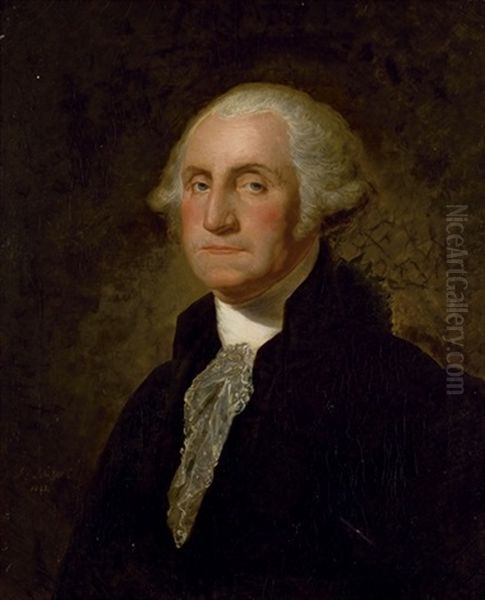 Portrait De George Washington (after Gilbert Stuart) Oil Painting by Ary Scheffer