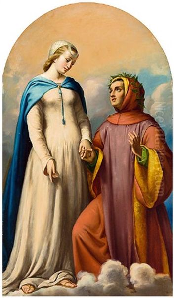 Laura Und Petrarca Oil Painting by Ary Scheffer