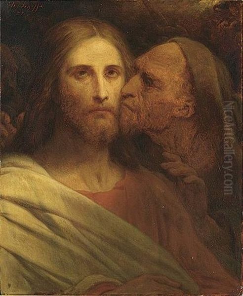 Le Baiser De Judas Oil Painting by Ary Scheffer