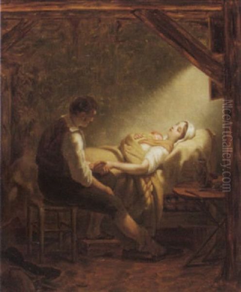 Die Erste Niderkunft Oil Painting by Ary Scheffer