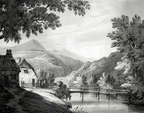 A Scene Near Aberystwith Oil Painting by James, Rev. Bourne