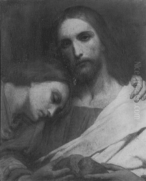 Le Christ Et Saint Jean Ou La Cene Oil Painting by Ary Scheffer