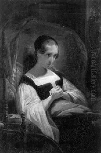 Marguerite Au Rouet Oil Painting by Ary Scheffer