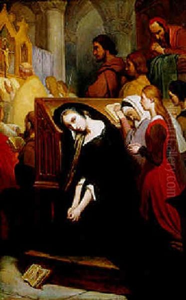 Marguerite In The Church Oil Painting by Ary Scheffer