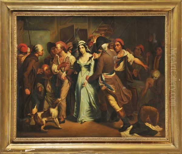 L'arrestation De Charlotte Corday Oil Painting by Henri Scheffer