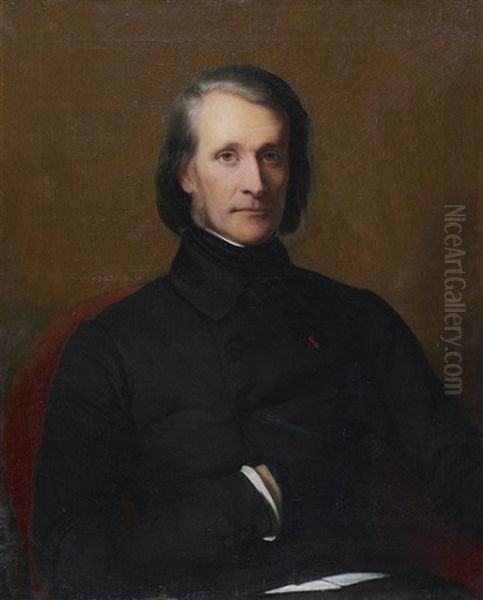 Portrait De Frans Liszt Oil Painting by Henri Scheffer