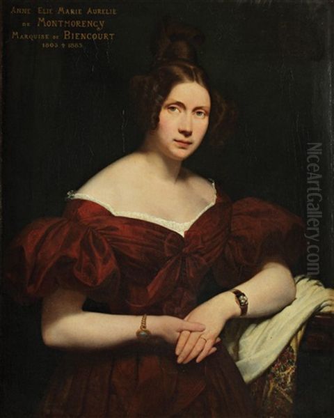 Portrait D Anne Elie Marie-aurelie De Montmorency Oil Painting by Henri Scheffer