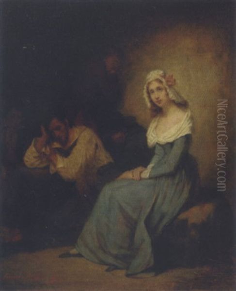 A Comforting Presence Oil Painting by Henri Scheffer