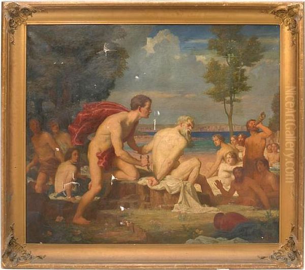 Aristaeus And Proteus Oil Painting by John Cooke Bourne