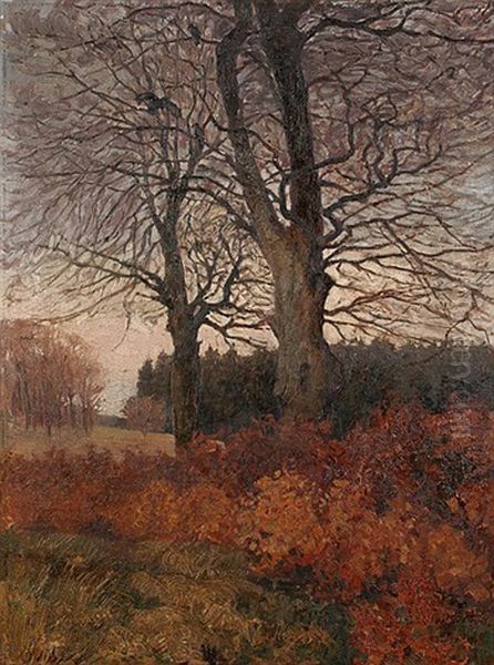 Herbstliche Waldlichtung Oil Painting by Paul Scheffer