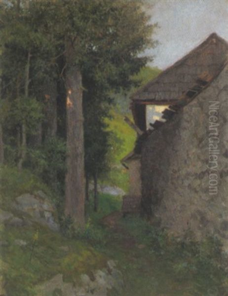 Motiv Aus Purgg In Der Steiermark Oil Painting by Robert Scheffer