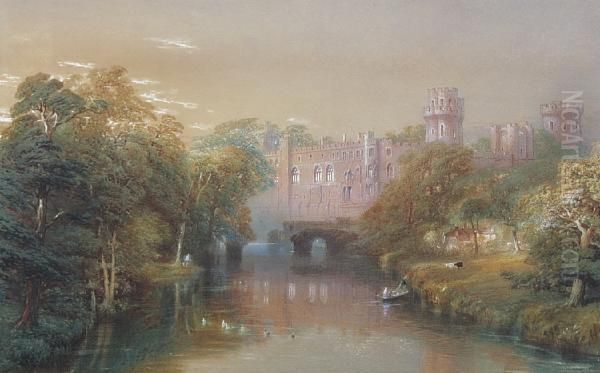 Warwick Castle Oil Painting by John Cooke Bourne