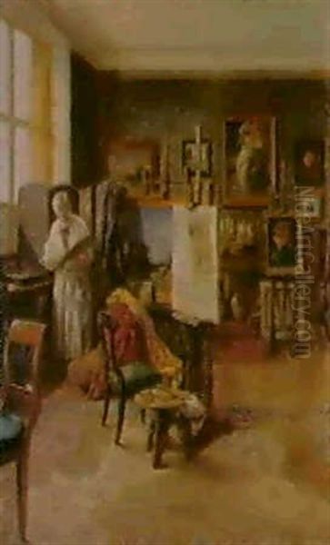 The Artist's Studio Oil Painting by Robert Scheffer