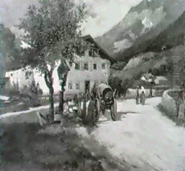 Bauernhof In Tirol Oil Painting by Robert Scheffer